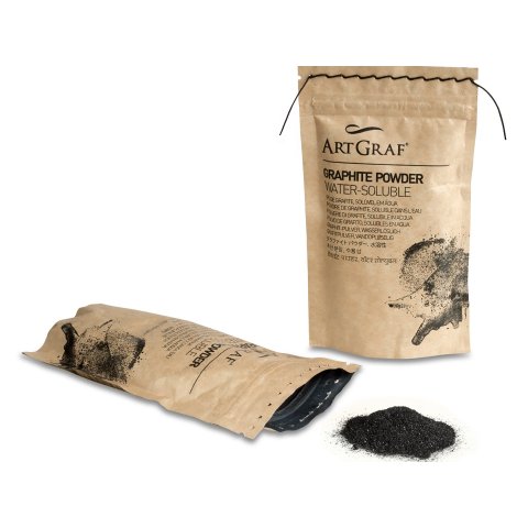 Viarco graphite art count watercolorable Powder, black, paper bag, 100 g