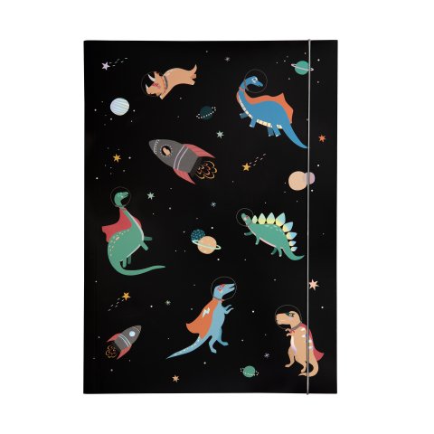 Collection folder school for DIN A3, with elastic band, hotfoil, dino universe