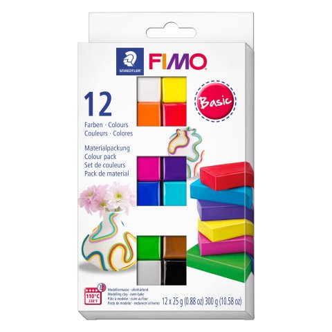 FIMO modeling clay Soft 8023 C 300 g (12 x 25 g), oven-hardening, 12 colors, Basic
