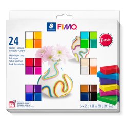 FIMO plastilina Soft 8023 C 600 g (24 x 25 g), endurecible al horno, 24 colores, Basic