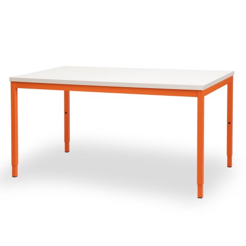 Modulor Tisch M für Kinder, gerberarot Melaminplatte hellb., Kante hellb., 25x680x1200mm