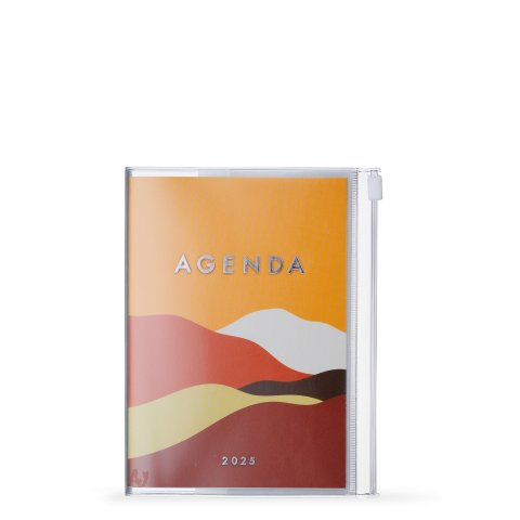 Mark's weekly calendar 16 months Mountain 2024/2025, DIN A6, orange mountains