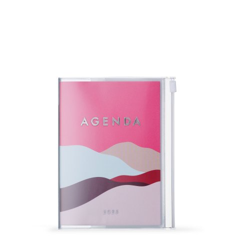 Mark's weekly calendar 16 months Mountain 2024/2025, DIN A6, pink mountains