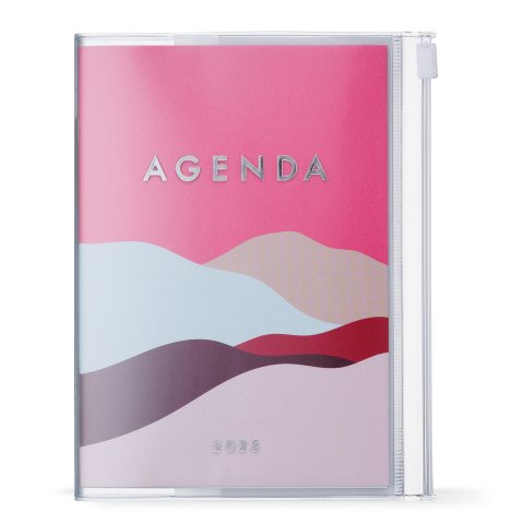 Mark's weekly calendar 16 months Mountain 2024/2025, DIN A5, pink mountains