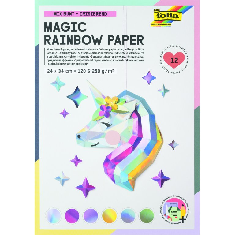 Iridescent paper mix, rainbow