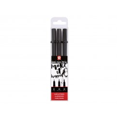 Sakura Pinselstift Pigma Brush Pen, 3er-Set, fein, mittel, breit, schwarz