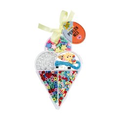 Bead set, children, 550 pieces, incl. beads and ribbons, ice cream