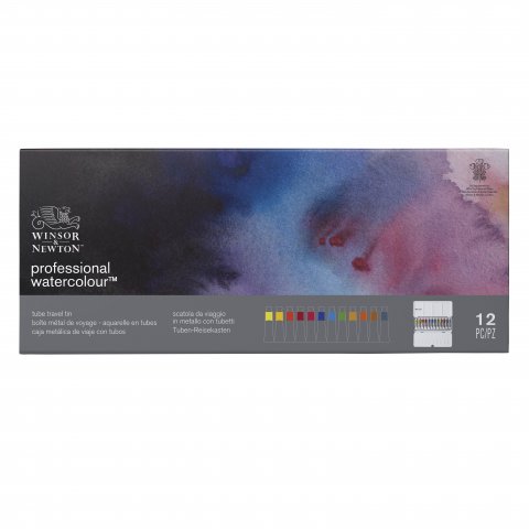 Winsor & Newton Watercolor Professional, Set 12 pieces in metal travel case, tube 5 ml