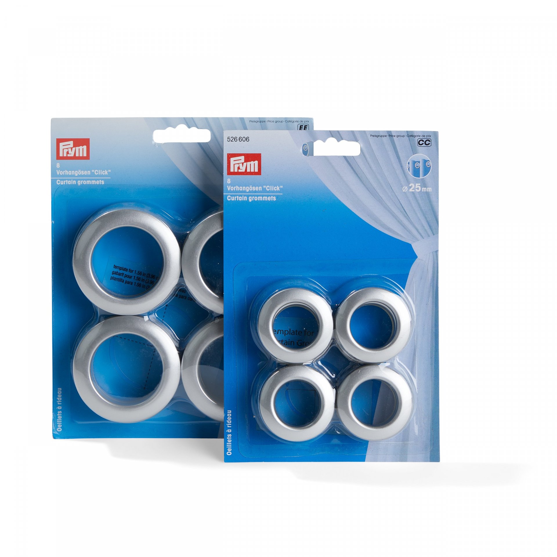 32 Anelli Per Occhielli Per Tende In Plastica - Colore Argento - Fissaggio Semplice