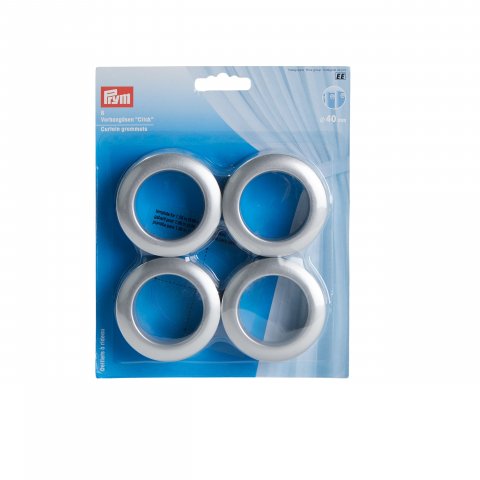 Prym curtain eyelets Click 4 pieces, ø 40 mm, silver-colored matte (526600)