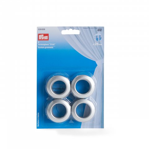 Prym curtain eyelets Click 4 pieces, ø 25 mm, silver-colored matte (526606)