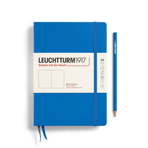 Leuchtturm Notizbuch Hardcover Recombine A5, Medium, blanko, 251 Seiten, sky