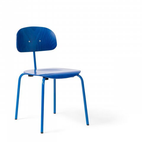 Children chair 118, stackable 680/380 x 380 x 380, gentian blue stained, lacquered