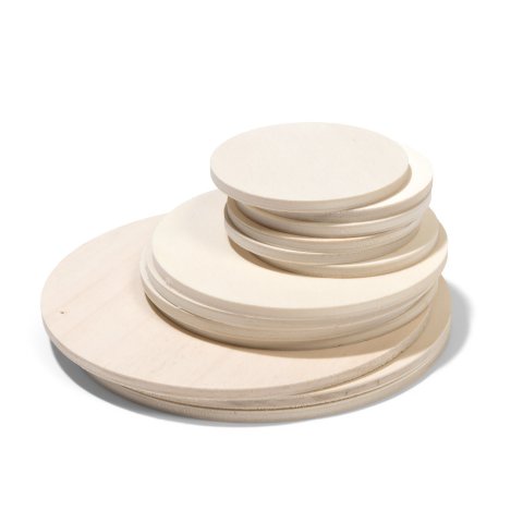 Plywood discs ø 60 mm, th=0,4mm, 6 pieces, poplar FSC certified