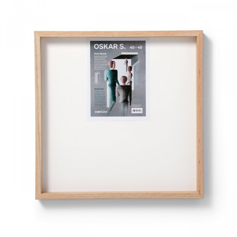 Object frame wood Oskar S, 40 x 40 cm, natural oak untreated