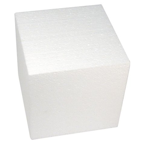 Cubo de poliestireno 200 x 200 x 200 mm, blanco