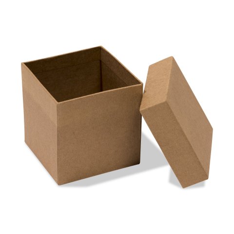 Cube-shaped cardboard box, raw, brown 76 x 76 x 76 mm