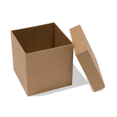 Cube-shaped cardboard box, raw, brown 145 x 145 x 145 mm