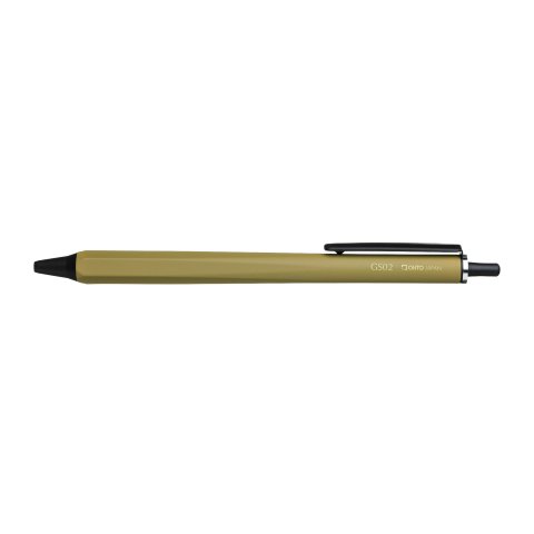 Bolígrafo de gel Ohto GS02 cuerpo de color caqui, 0,5 mm, fuente de color negro