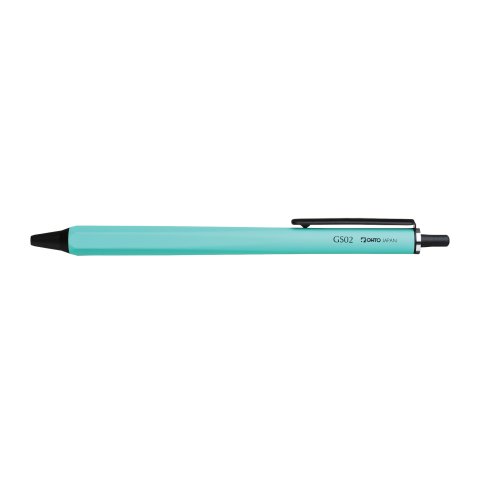Bolígrafo de gel Ohto GS02 eje de color menta, 0,5 mm, fuente de color negro