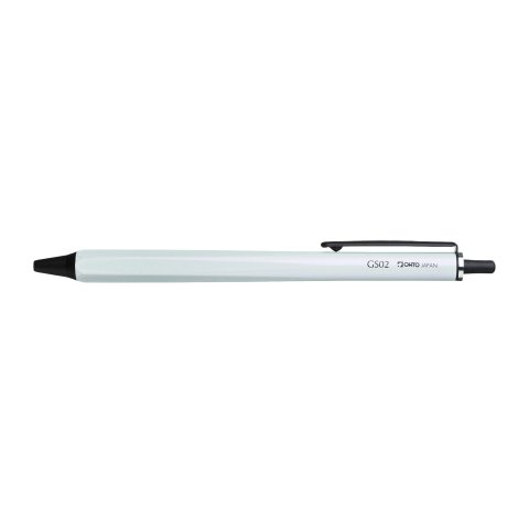 Bolígrafo de gel Ohto GS02 eje blanco, 0,5 mm, color de fuente negro