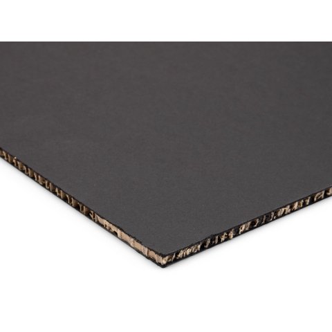 Honeycomb board, cardboard clad, black 5.0 x 500 x 700 mm, 350 g/m²