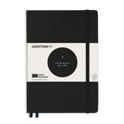 Leuchtturm cuaderno tapa dura Edición Bauhaus A5, azul a cuadros, 80 g/m², negro