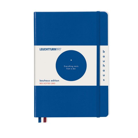 Leuchtturm Notizbuch Hardcover Bauhaus Edition A5, punktkariert rot, 80 g/m², blau