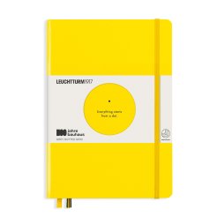Leuchtturm cuaderno tapa dura Edición Bauhaus A5, gris jaspeado, 80 g/m², limón