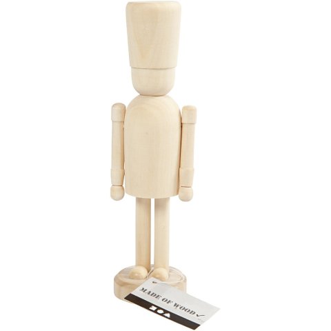Figura de madera h = 18 cm, con soporte, natural