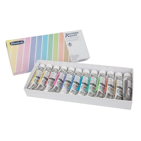 Schmincke Aquarellfarbe Akademie, Set Icy colours, 12 Tuben à 15 ml, im Karton (75767)