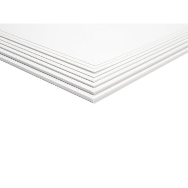 12 Blatt 45,7 x 61 cm, gewellte Kunststoffplatte, blanko,  Kunststoffplatten, Weiß