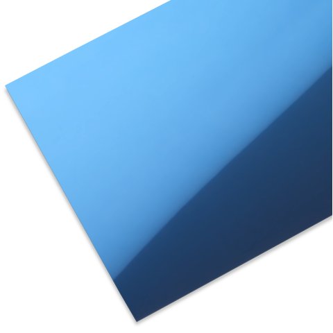 Poliestireno espejado, de color, liso azul hielo espejado/negro mate 1,0 x 250 x 500