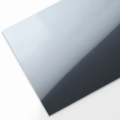 Polystyrol Spiegel, farbig, glatt, silber verspiegelt/weiß matt 1,0 x 250 x 500