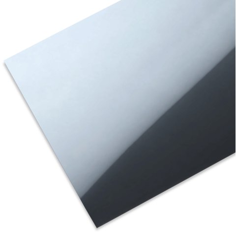 Polistirene specchiante, colorato, liscio argento specchiato/bianco opaco 1,0 x 250 x 500