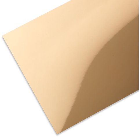 Poliestireno espejado, de color, liso dorado espejado/negro mate 1,0 x 500 x 1000