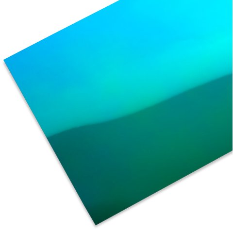 Polystyrol Spiegel, farbig, glatt irisierend grün/blau 1 x 500 x 1000 mm