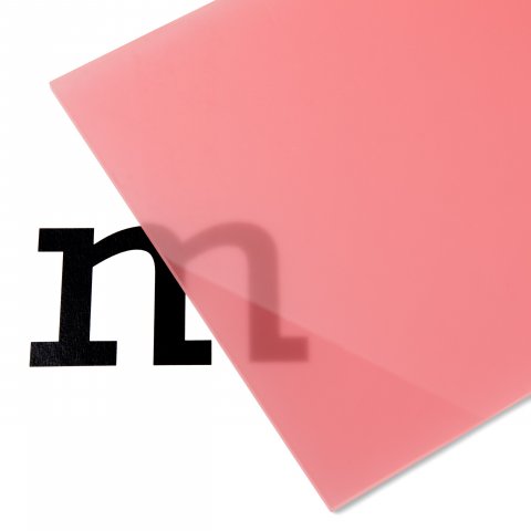 PLEXIGLAS® Satinice SC, one side satin finish, coloured (custom cutting available) 3.0 x 1500x2000, pink, tranl. (3H04SC), 3015529