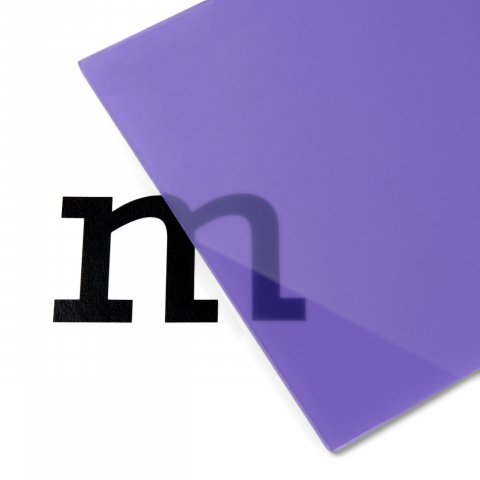 PLEXIGLAS® Satinice SC, one side satin finish, coloured (custom cutting available) 3.0 x max. 1500x2000, violet, translucent (4H01SC)