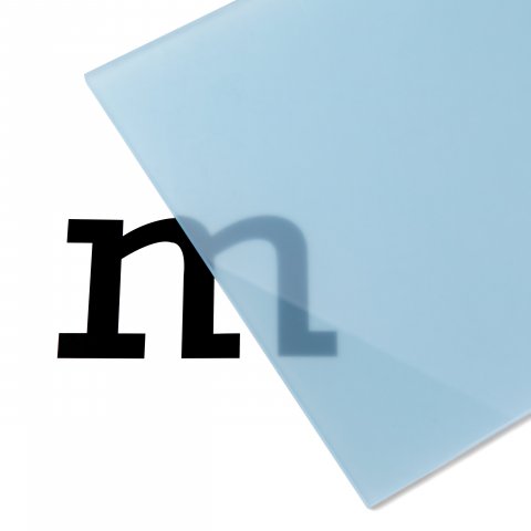 PLEXIGLAS® Satinice SC, einseit. satiniert, farbig (Zuschnitt möglich) 3,0 x 250 x 500, leicht blau, transluzent (5H03SC)