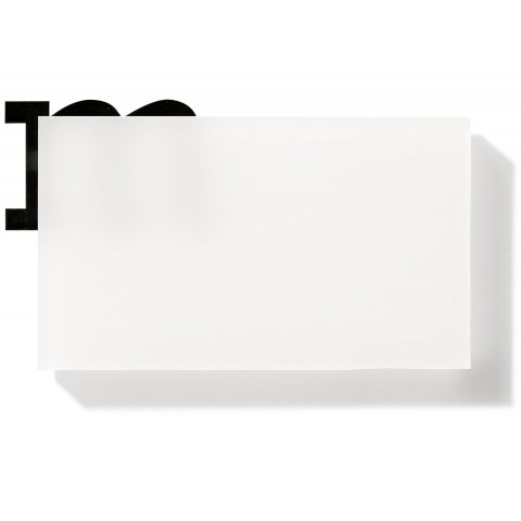 PLEXIGLAS® Satinice DC, 2-sides satiny, white (custom cutting available) 6.0 x 120 x 250 mm, milky-translucent