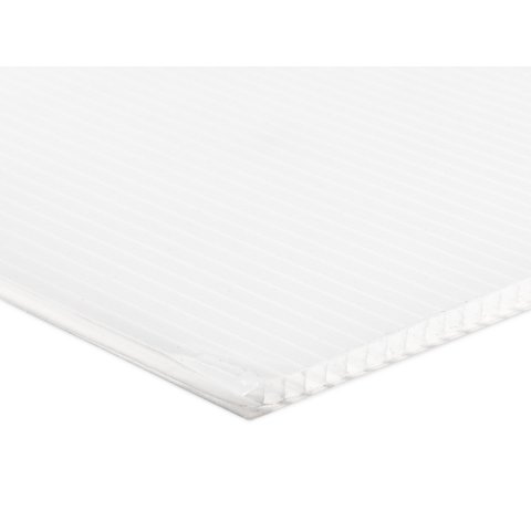 Polypropylene multi-wall sheet, translucent 450 g/m², ca. 3.0 x 250 x 500 mm, tc = lengthwise