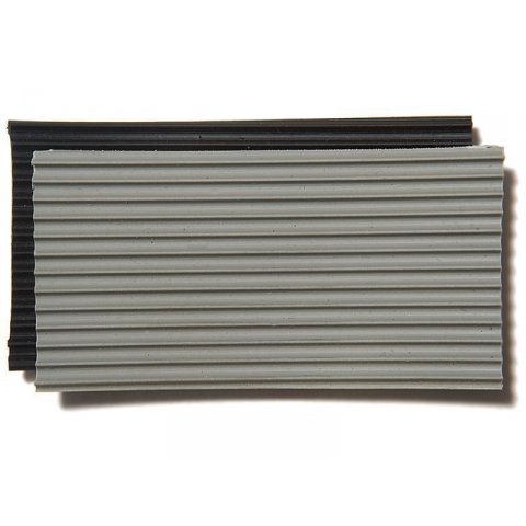 Solid rubber fine-grooved mat black  3.0 x 240 x 400