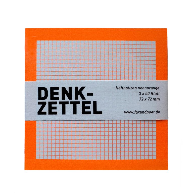 Fox & Poet Haftnotizen Denkzettel kariert