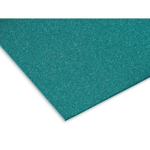 Foam rubber, coloured 2,0 x 200 x 300, glitter turquise