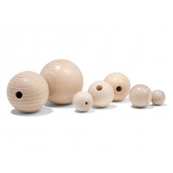 Sfera in faggio, semi-perforata, grezza
