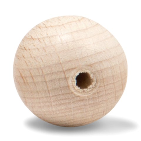 Holzkugel Buche, halb gebohrt, roh ø 20,0 x 4,0 mm