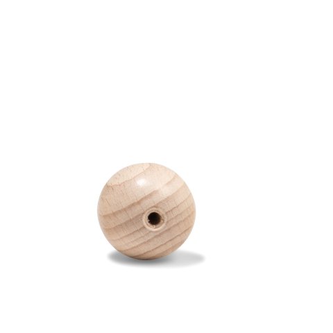 Beechwood ball, partially drilled, raw ø 30.0 x 4.0 mm