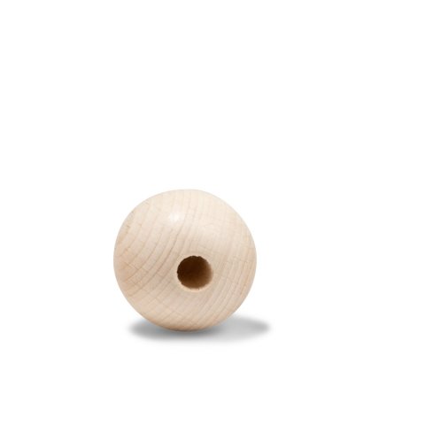Esfera de madera de haya, semiperforada, en bruto ø 35,0 x 8,0 mm