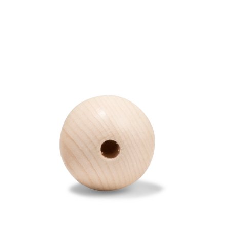 Beechwood ball, partially drilled, raw ø 40.0 x 8.0 mm